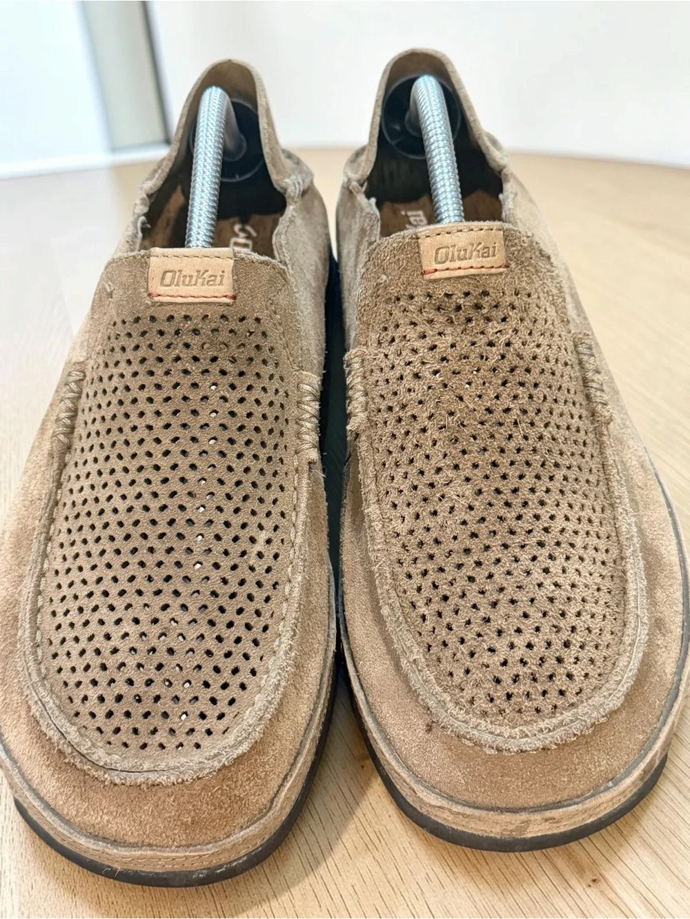 Olukai Moloa Kohana 10184-1010 Men's US 10 Brown Suede Leather Boat Deck Loafers